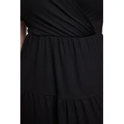 Trendyol Curve Black*001 Crepe Knitted Plus Size Dress