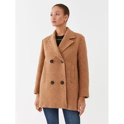 Pinko Volneni plašč 101875 Y82W Rjava Regular Fit