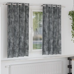 Baršunaste zavjese sa zavjesama 2 pcs Siva 175 x 140 cm Baršun