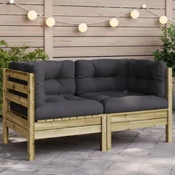 Kutna vrtna sofa s jastucima od impregnirane borovine