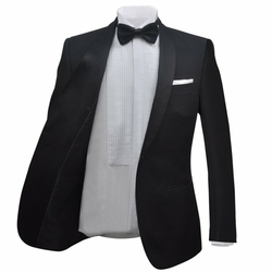 VIDAXL moška večerna obleka/smoking suknjič (2x), črna