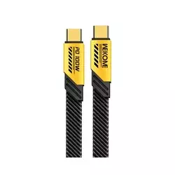 WEKOME WDC-192 Kabl 3.1 USB tip C M/M 1m, za Superbrzo punjenje 100W/480Mbps, flat-crno-žuti