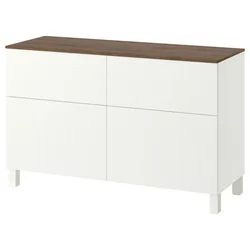 BESTA Komb.odlaganje s vratima/fiokama, bela/Förvaltare bela, 120x42x75 cm