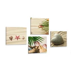 Komplet slik tihožitje peščene plaže - 4x 60x60