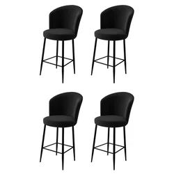Hanah Home Set 4 barske stolice Alte Crni