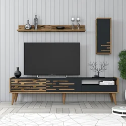 Hanah Home TV komoda sa policama Valensiya, 180 cm, Antracit-orah