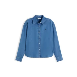 Tommy Hilfiger Jeans srajca WW0WW50528 Modra Boxy Fit