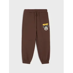 Sinsay - Postavljene oversize jogger trenerke Mickey Mouse - tamno braon