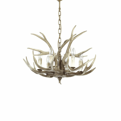 Ideal Lux - Luster na lancu CHALET 6xE14/40W/230V u obliku rogova
