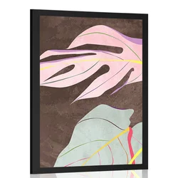 Plakat elegantna monstera na rjavem ozadju - 60x90 no frame