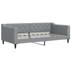 Vidaxl Raztegljiva postelja svetlo siva 90x190 cm blago