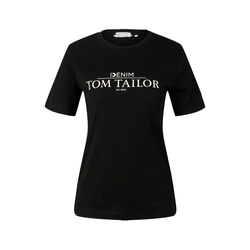 TOM TAILOR DENIM Majica, svijetlosiva / crna