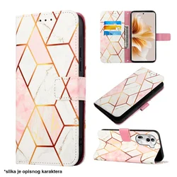 Maska za Honor Magic 7 Lite/ X9c 5G geometry na preklop Marble roze