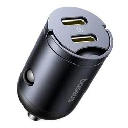 Auto punjač Baseus Tiny Star 30W 3A 2 x USB-C crni