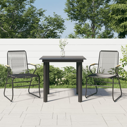 3-dijelni vrtni blagovaonski set od PVC ratana crni
