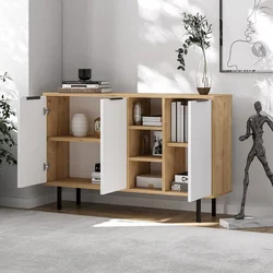 Hanah Home Konzola Viyana, 120x75x29,6 cm, Bela-hrast