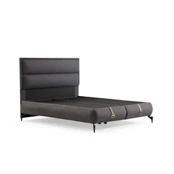 Hanah Home Osnova za krevet sa uzglavljem Rise, 160x122x200 cm, Tamnosiva