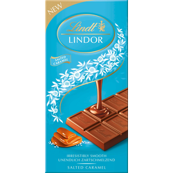 Lindt Čokolada Lindor Salted Karamel, 100g