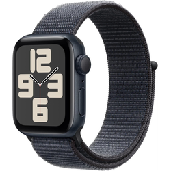 Apple Watch SE (2nd Gen) [GPS 40mm] Smartwatch with Midnight Aluminum Case with Ink Sport Loop One Size. Fitness and Sleep Trackers, Crash Detection, Heart Rate Monitor, Carbon Neutral