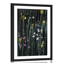 Plakat s paspartujem čarobno cvetje - 30x45 black