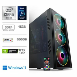 Računalnik MEGA 5000 B560/i5-10400F/DDR-16GB/SSD500GB-NVMe/GTX1650-4GB/Ventilatorji 3x RGB 1x črn/Win 11 Home