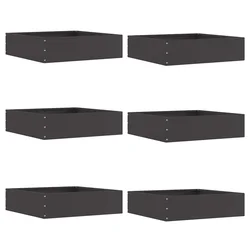 Ograda oko Travnjaka 6 pcs Crna 50 x 50 x 13 cm Čelik