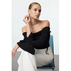 Trendyol Milla ženska bluza Tpraw25Bz00009, Crna