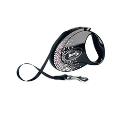 Povodec FLEXI GLAM Splash Crystal M 5m/25kg črn