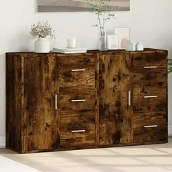 Komoda 2 kom dimljeni hrast 60x31x70 cm od konstruiranog drva