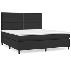Vidaxl Box spring postelja z vzmetnico črn 180x200 cm umetno usnje