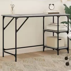 Radni stol boja hrasta 120x50x75 cm metal i konstruirano drvo