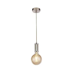 Searchlight 77651SS - Luster na sajli SUSPENSION 1xE27/60W/230V srebran