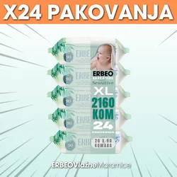 ERBEO Vlažne maramice Sensitive, 90 komada, 24 pakovanja