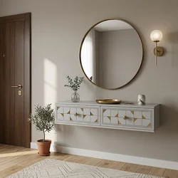 Hanah Home komoda Moka 120, 120 cm, bela / zlatna