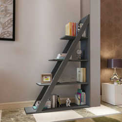 HANAH HOME Polica za knjige Arven Anthracite