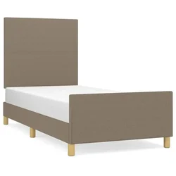 Vidaxl Posteljni okvir brez vzmetnice taupe 100x200 cm blago