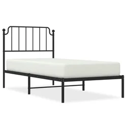 Vidaxl Kovinski posteljni okvir z vzglavjem črn 90x200 cm