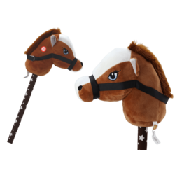 Plišasta glava konja na palici Hobby Horse Unicorn Rjava zvoki