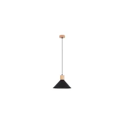 Sollux SL.1320 - Crni luster na sajli JAGA, 1xE27/15W/230V, prečnik 30 cm