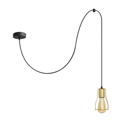 Luster na lanku TUBE 1xE27/15W/230V crna/zlatna