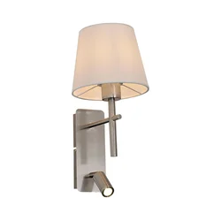 Zuma Line W4106-2SN+WH-LED Zidna lampa LUNA 1xE27/40W/230V + LED/2,5W hrom/bela