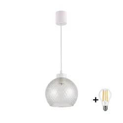 Brilagi - LED luster na sajli RETRO GLASS 1xE27/60W/230V O 25 cm bela/zadimljeno-siva