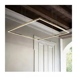 Ideal Lux - LED luster na sajli ORACLE SLIM LED/33W/230V CRI 90 50x50 cm zlatna