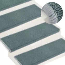 Prostirke za stepenice 15 kom 65x21x4 cm morsko plave pravokutne rubove