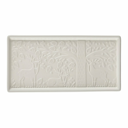 Bel keramični pladenj Mason Cash V gozdu, 30x15 cm