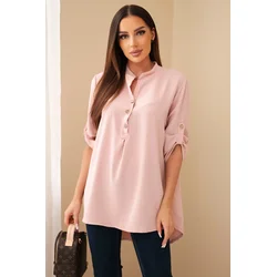 Blouse with a longer back powder pink