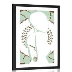Plakat s paspartujem skrivnostnost ženske lepote - 30x45 silver