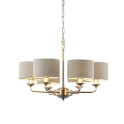 Endon 99151 - Luster na lancu HIGHCLERE 6xE14/28W/230V siva/mat hrom
