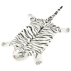 vidaXL Plišasta Preproga Tiger 144 cm Bele Barve