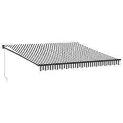 vidaXL vidaXL Zložljiva tenda antracit in bela 4x3 m blago in aluminij, (21260616)